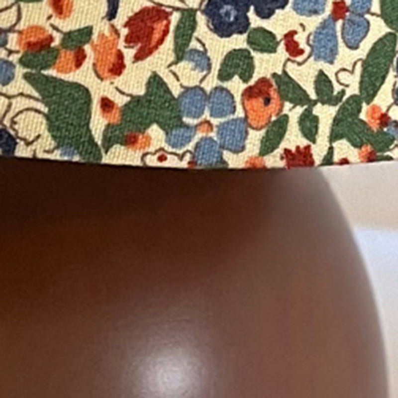 Round Sphere Rubberwood Cloth Table Lamp