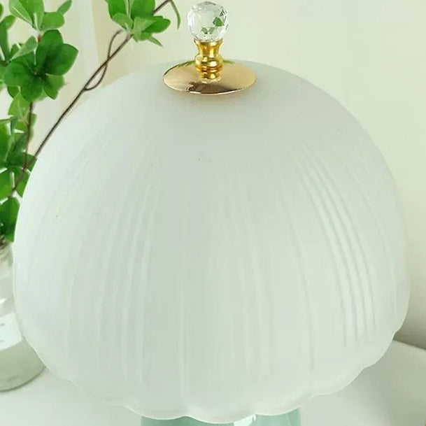 Transparent Hemisphere Glass Metal Table Lamp