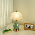Transparent Hemisphere Glass Metal Table Lamp