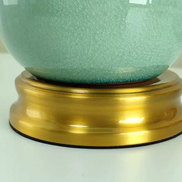 Transparent Hemisphere Glass Metal Table Lamp