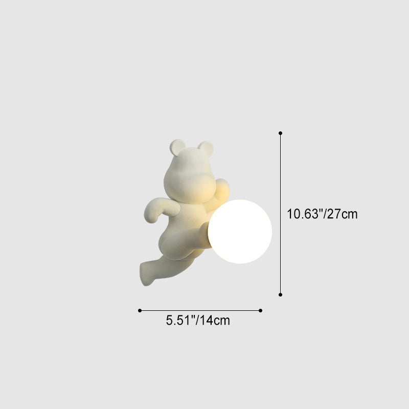 Bear Sphere Resin Glass Wall Lamp