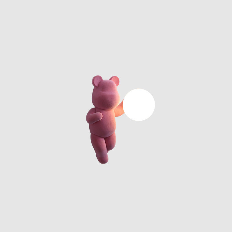 Bear Sphere Resin Glass Wall Lamp