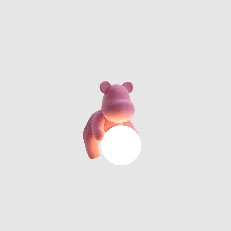 Bear Sphere Resin Glass Wall Lamp