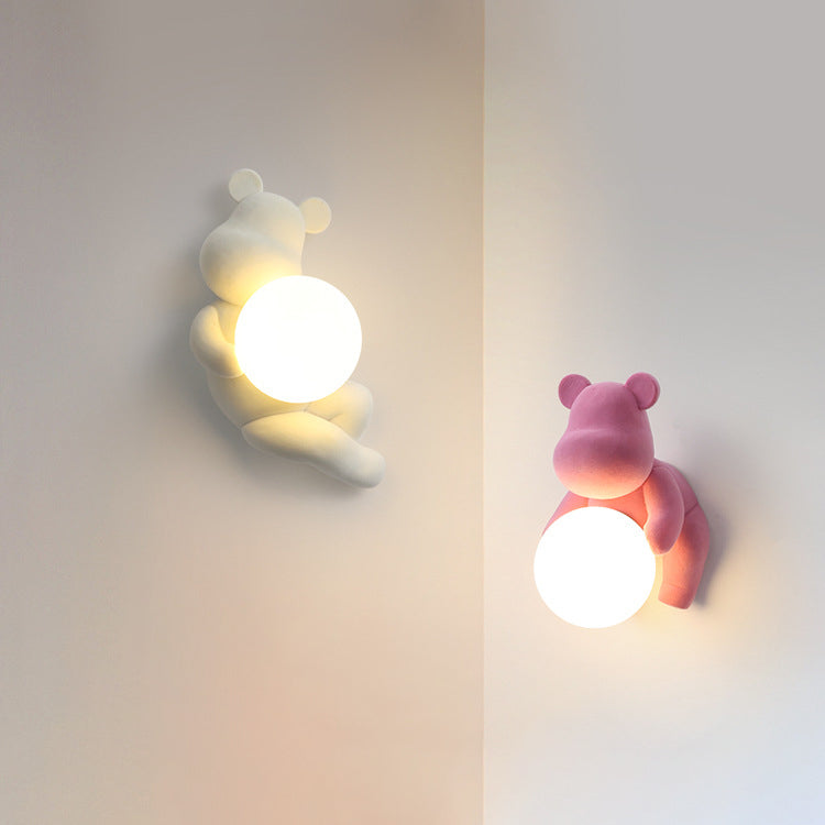 Bear Sphere Resin Glass Wall Lamp