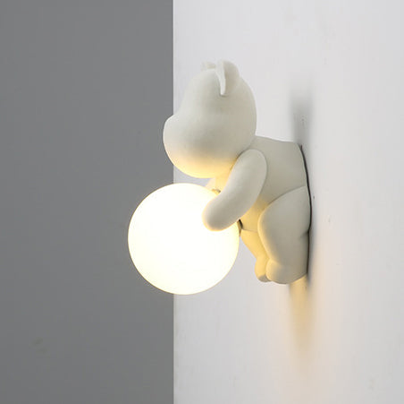 Bear Sphere Resin Glass Wall Lamp