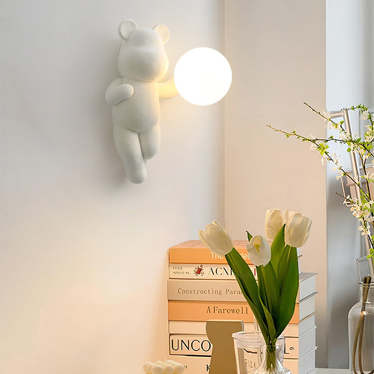 Bear Sphere Resin Glass Wall Lamp