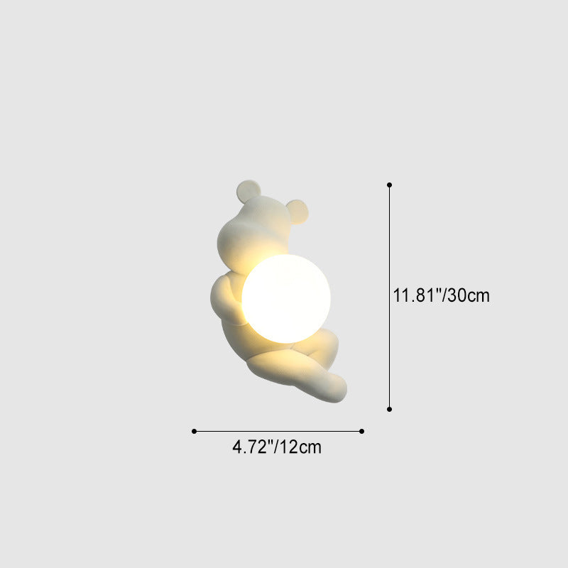 Bear Sphere Resin Glass Wall Lamp