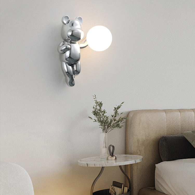Bear Sphere Resin Glass Wall Lamp