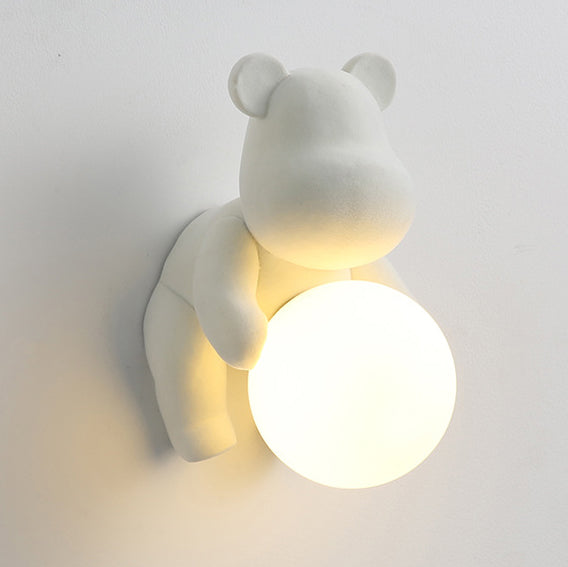 Bear Sphere Resin Glass Wall Lamp
