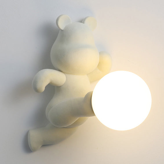 Bear Sphere Resin Glass Wall Lamp