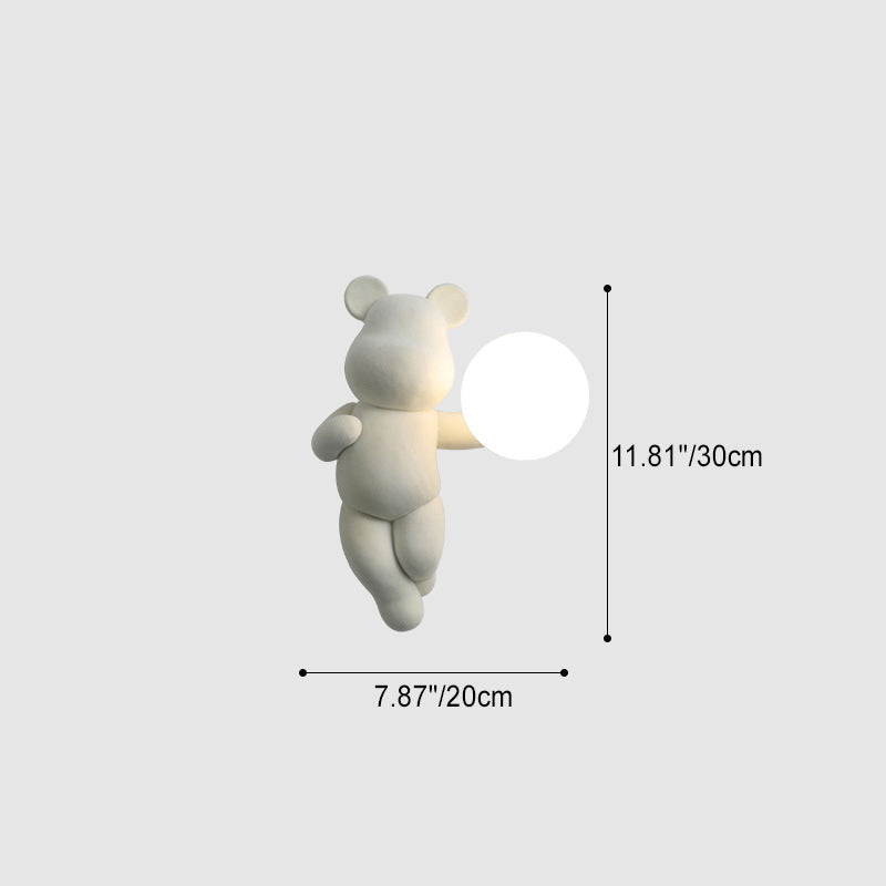 Bear Sphere Resin Glass Wall Lamp