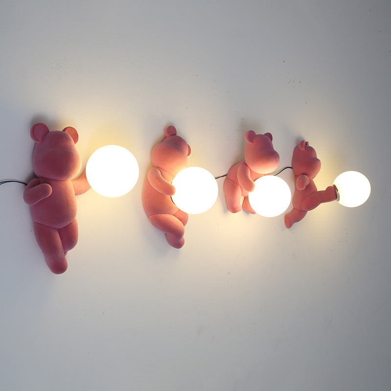 Bear Sphere Resin Glass Wall Lamp
