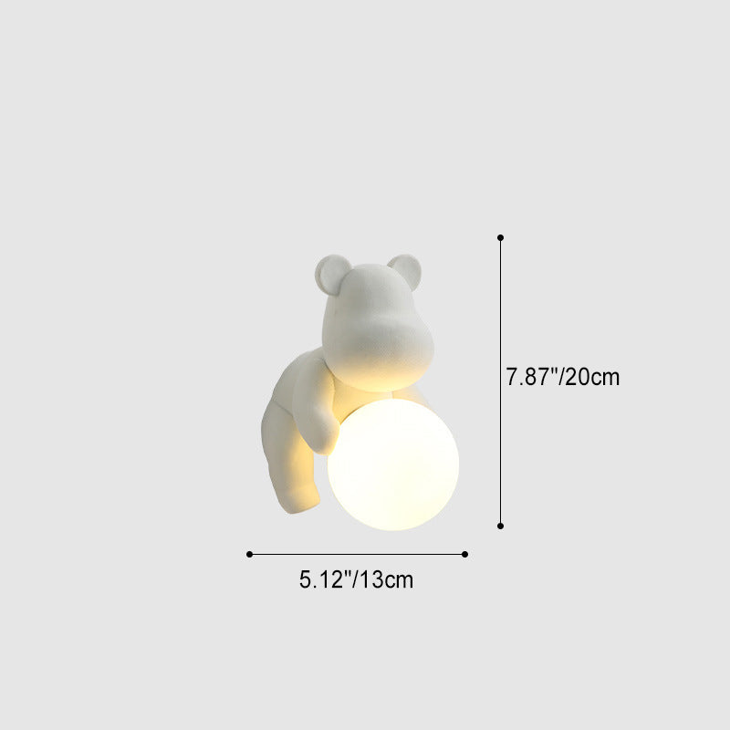 Bear Sphere Resin Glass Wall Lamp
