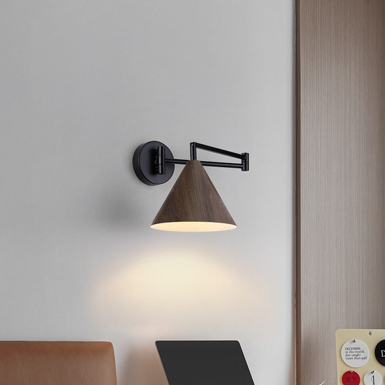 Cone Iron Bedroom Wall Lamp