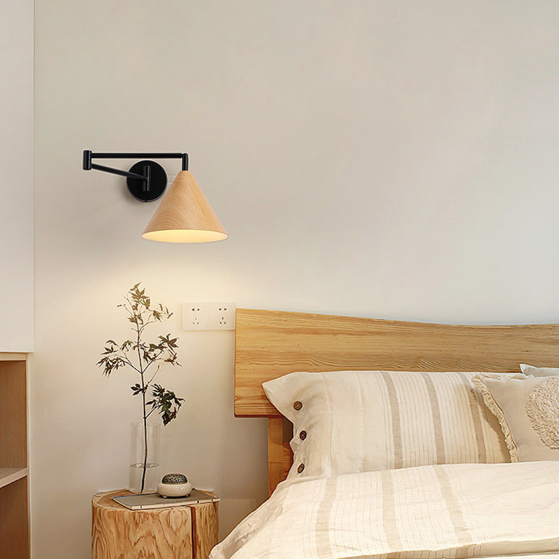 Cone Iron Bedroom Wall Lamp