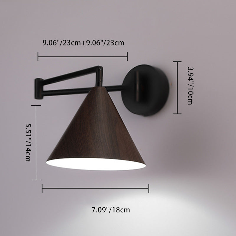 Cone Iron Bedroom Wall Lamp