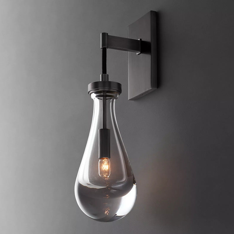 Water Drop Iron Crystal Wall Lamp