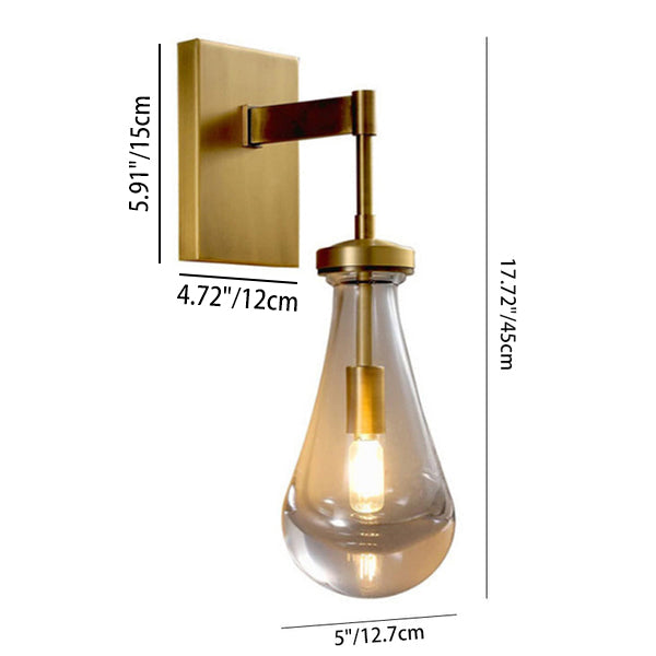 Water Drop Iron Crystal Wall Lamp
