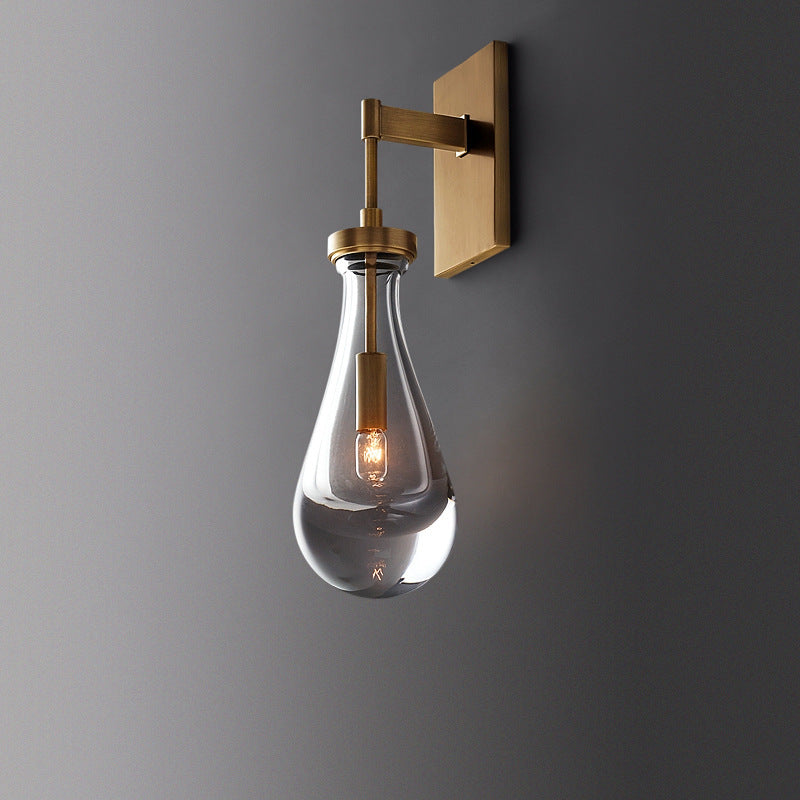 Water Drop Iron Crystal Wall Lamp