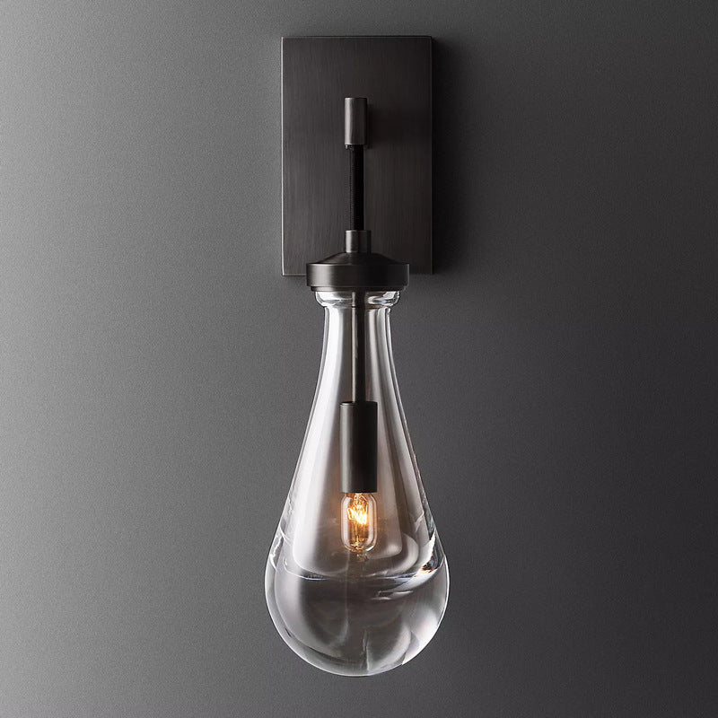 Water Drop Iron Crystal Wall Lamp