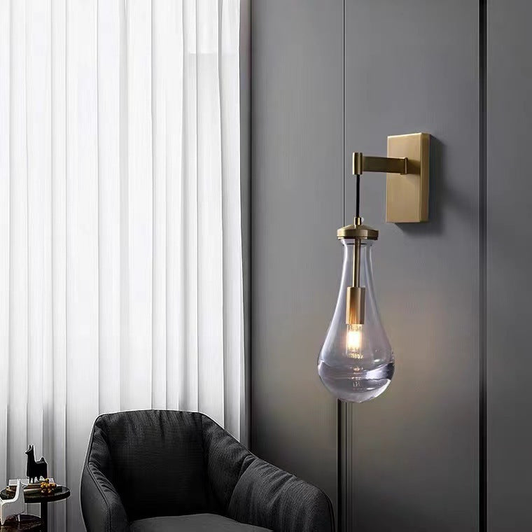 Water Drop Iron Crystal Wall Lamp