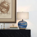 Cylinder Ceramic Metal Fabric Table Lamp
