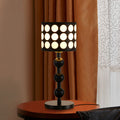 Cylinder Oak Fabric Bedroom Table Lamp