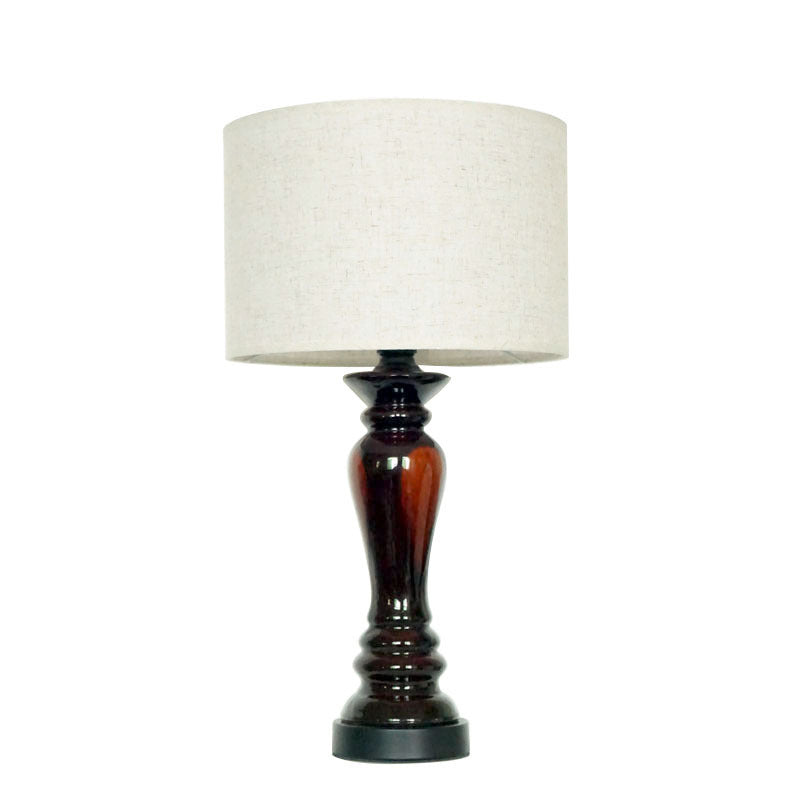 Cylinder Ceramic Metal Fabric Table Lamp