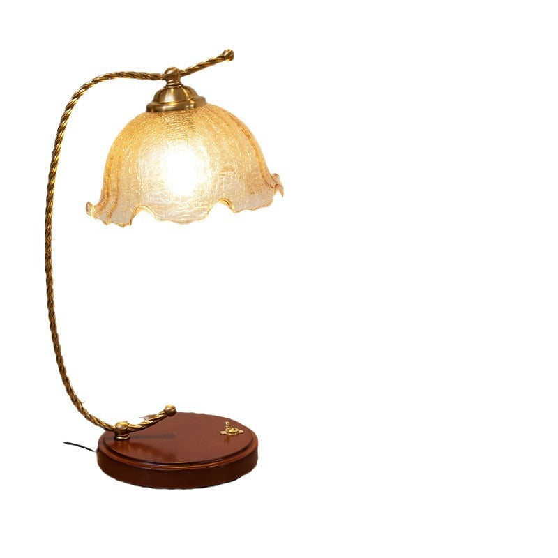 Lace Hemisphere Glass Metal Table Lamp