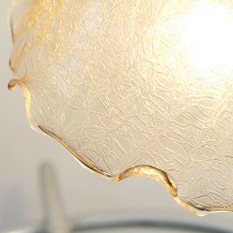 Lace Hemisphere Glass Metal Table Lamp