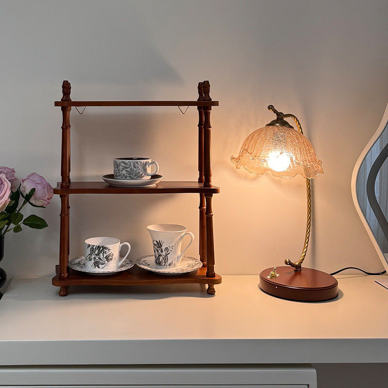 Lace Hemisphere Glass Metal Table Lamp