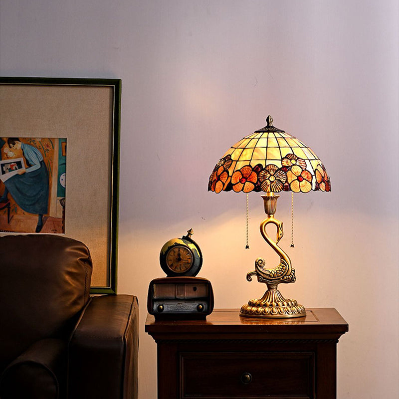 Swan Dome Shell Copper Table Lamp