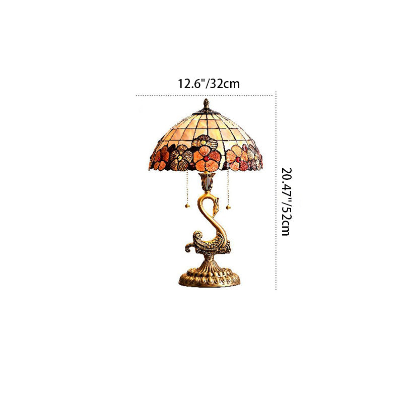 Swan Dome Shell Copper Table Lamp