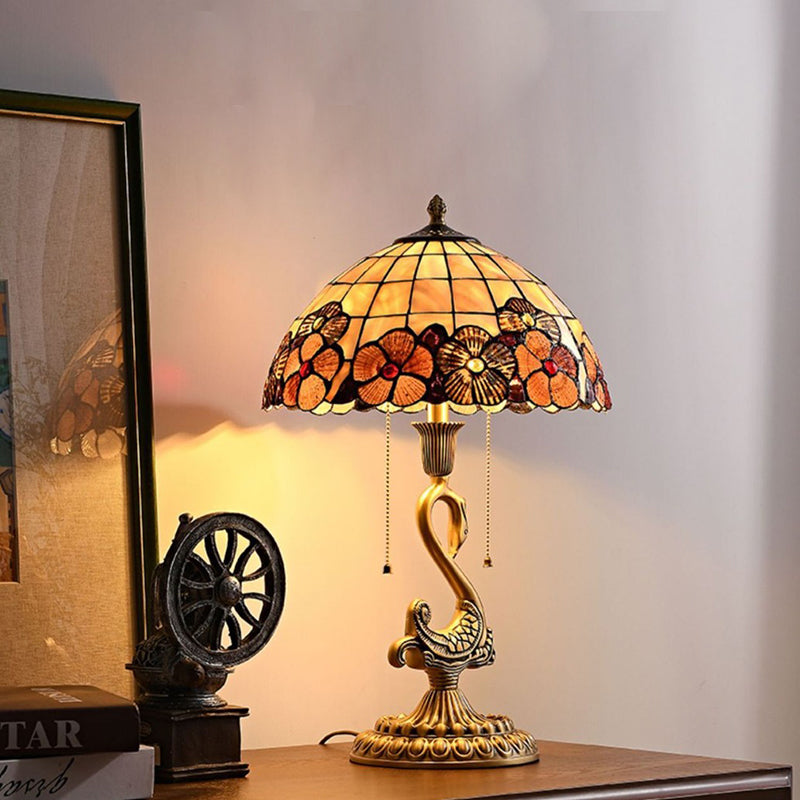 Swan Dome Shell Copper Table Lamp
