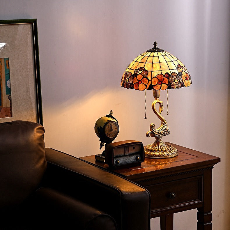 Swan Dome Shell Copper Table Lamp