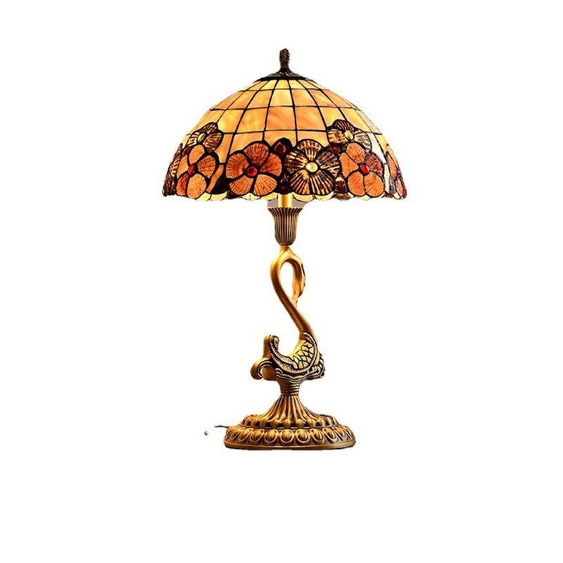 Swan Dome Shell Copper Table Lamp