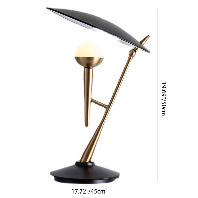 Round Iron Metal Bedroom Table Lamp