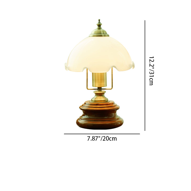 Flower Glass Iron Solid Table Lamp