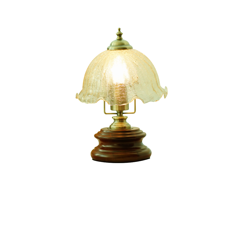 Flower Glass Iron Solid Table Lamp