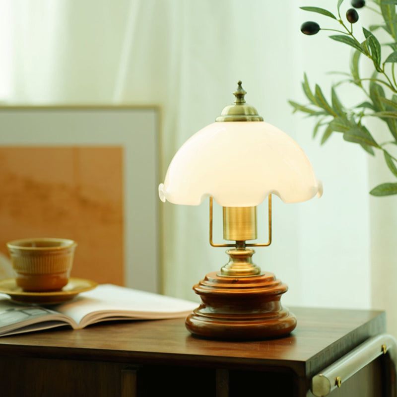 Flower Glass Iron Solid Table Lamp