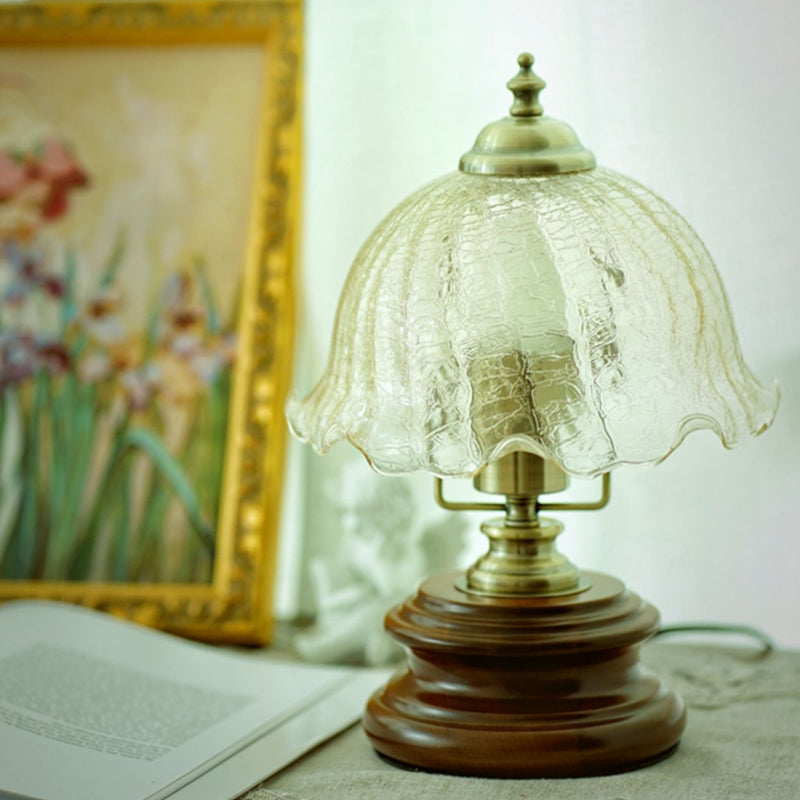 Flower Glass Iron Solid Table Lamp