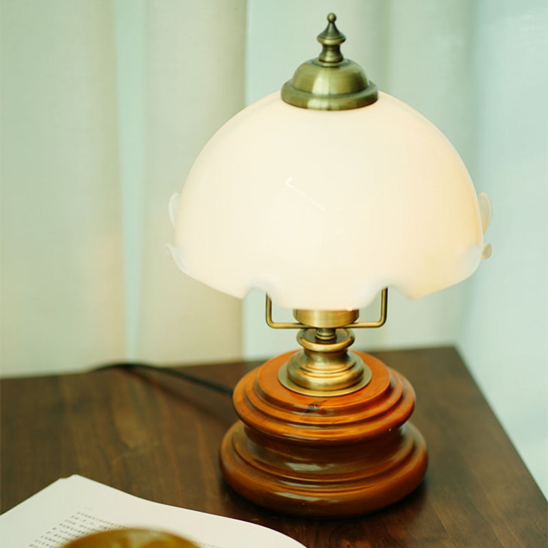 Flower Glass Iron Solid Table Lamp