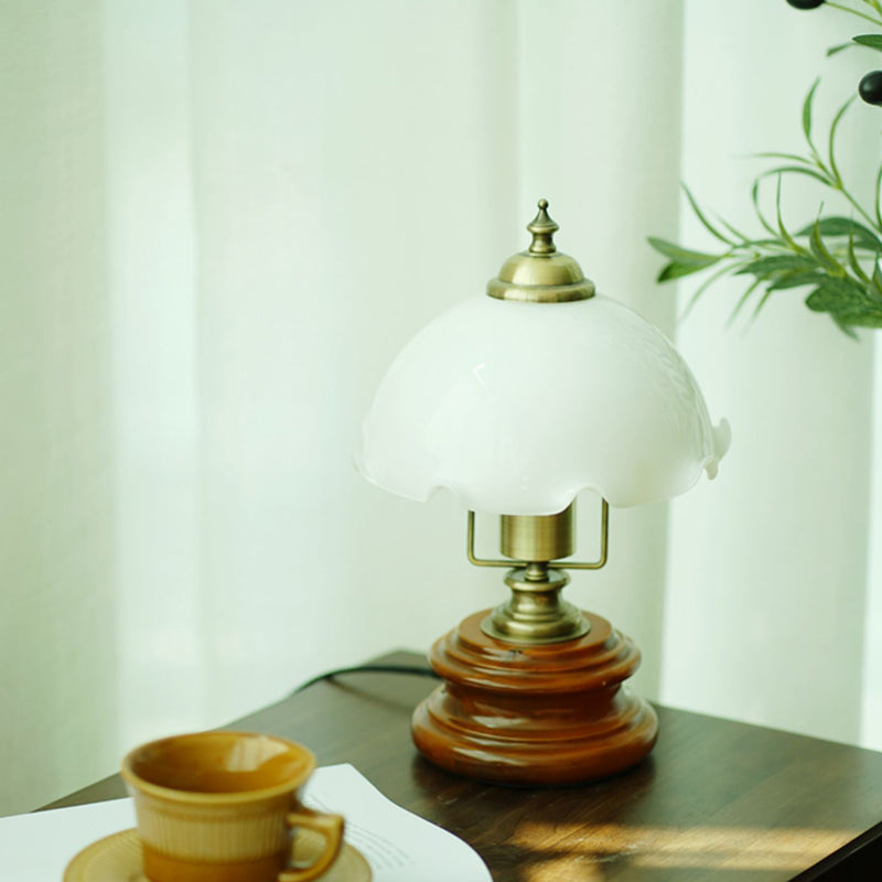 Flower Glass Iron Solid Table Lamp