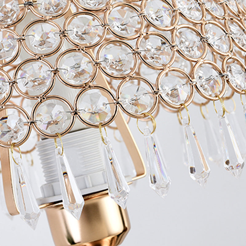 Dome Iron Crystal Bedroom Table Lamp