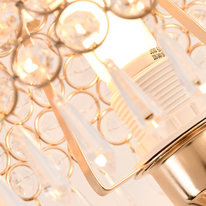 Dome Iron Crystal Bedroom Table Lamp
