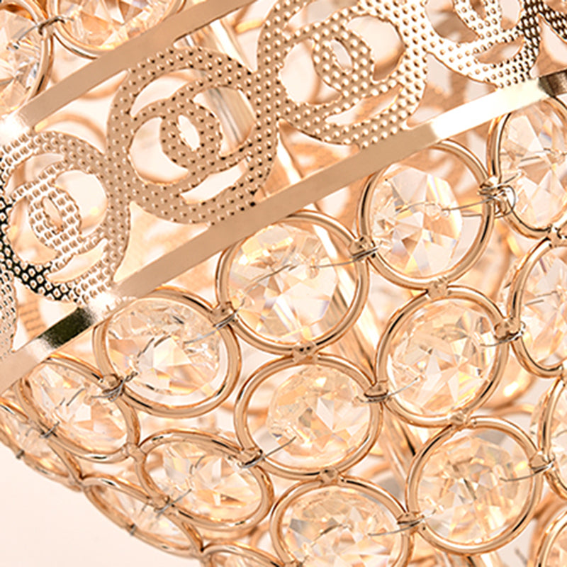 Dome Iron Crystal Bedroom Table Lamp