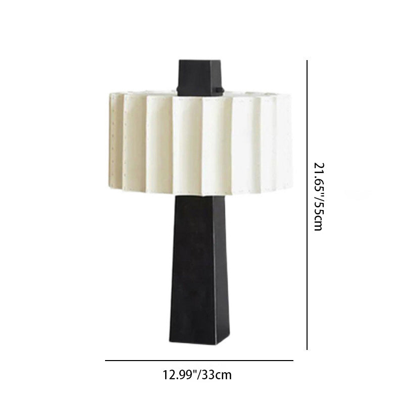 Cylinder Metal Fabric Living Table Lamp