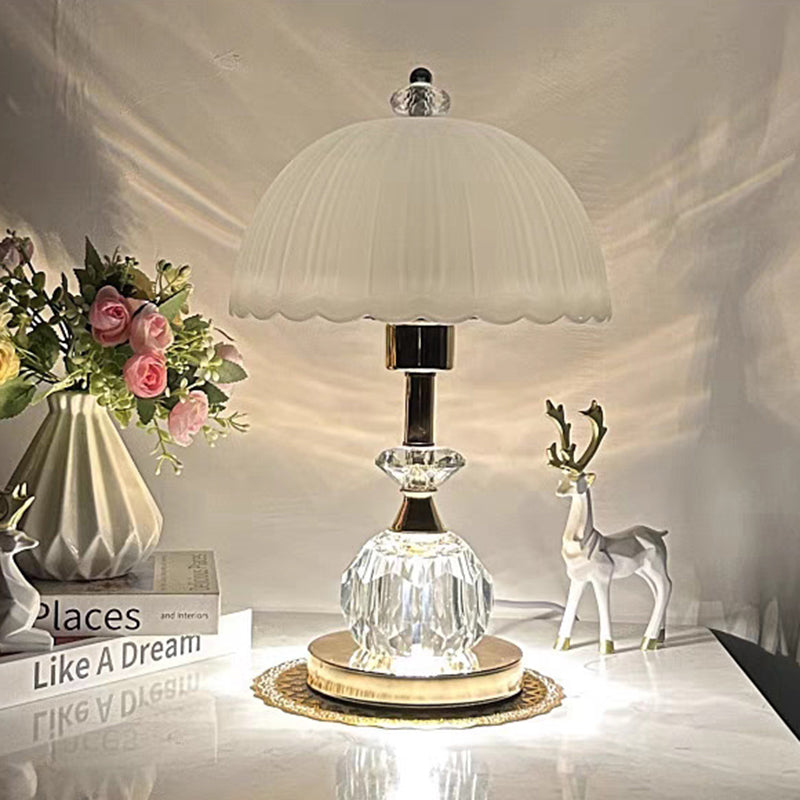 Hemisphere Metal Glass Bedroom Table Lamp