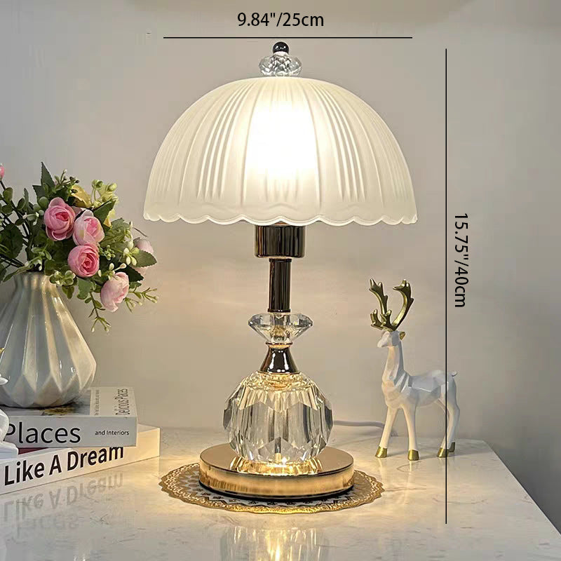 Hemisphere Metal Glass Bedroom Table Lamp
