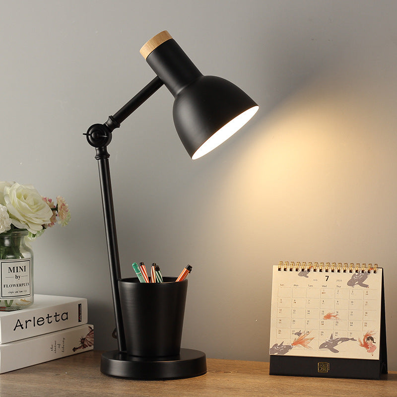 Dome Iron Solid Wood Table Lamp
